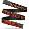 Black Buckle Web Belt - CHEECH & CHONG THE SMOKING DEAD Zombie Pose Red/Yellow Webbing