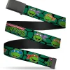Black Buckle Web Belt - Classic TEENAGE MUTANT NINJA TURTLES Turtle Faces Black/Green Turtle Shell Webbing