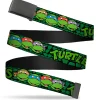 Black Buckle Web Belt - Classic Teenage Mutant Ninja Turtles Group Faces/TURTLES Turtle Shell Black/Green Webbing