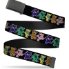 Black Buckle Web Belt - Dancing Bears Black/Multi Color Webbing