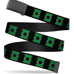Black Buckle Web Belt - Green Lantern Logo Black/Green Webbing