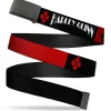 Black Buckle Web Belt - HARLEY QUINN/Diamonds Black/Red/White Webbing