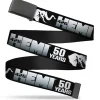 Black Buckle Web Belt - HEMI 426/Elephant Logo 50 YEARS Black/White/Silver-Fade Webbing