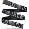 Black Buckle Web Belt - HEMI Bold Outline 392/426 Black/Silver-Fade Webbing
