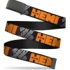 Black Buckle Web Belt - HEMI 426 Logo 392/426 Black/Orange/Silver-Fade Webbing