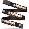 Black Buckle Web Belt - HEMI POWERED Logo Repeat Black/Orange/White/Gray Webbing