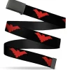 Black Buckle Web Belt - Nightwing Logo Black/Red Webbing