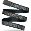 Black Buckle Web Belt - RAVENCLAW Crest/Banner Weathered Blue/Gray Webbing