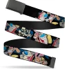 Black Buckle Web Belt - REN & STIMPY Poses Black/Blue/Yellow Webbing