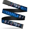 Black Buckle Web Belt - RIVERDALE 7-Character Group Pose Blues Webbing