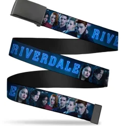Black Buckle Web Belt - RIVERDALE 7-Character Group Pose Blues Webbing