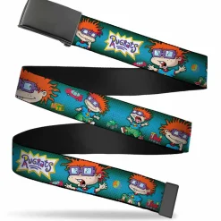 Black Buckle Web Belt - RUGRATS Chuckie Poses Webbing