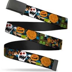 Black Buckle Web Belt - Scooby Doo Halloween2/Ghosts BOO! Webbing