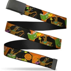 Black Buckle Web Belt - Scooby Doo Halloween/Snack Spells Webbing