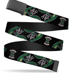 Black Buckle Web Belt - SOUTH SIDE SERPENTS Patch/Serpents Scattered Black Webbing