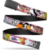 Black Buckle Web Belt - Space Jam TUNE SQUAD 6-Player Poses Stripe White/Red/Blue Webbing