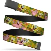 Black Buckle Web Belt - SpongeBob & Patrick Starfish Poses Pineapple Gold Webbing
