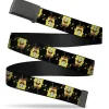 Black Buckle Web Belt - SpongeBob Wavy Arm Pose Flip Black Webbing