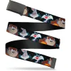 Black Buckle Web Belt - Space Jam 2 Tune Squad 3-Character Poses Galaxy Black/White Webbing