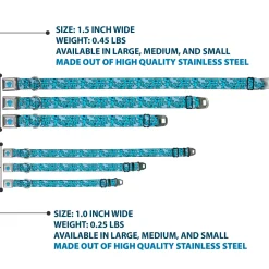 Blue's Clues Paw Full Color Blues Seatbelt Buckle Collar - Blue's Clues Blue Poses Scattered Blues