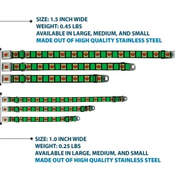 Blue's Clues Steve's Thinking Chair Full Color Green/Black/Red Seatbelt Buckle Collar - Blue's Clues Steve's Stripe and Thinking Chair Black/Greens/Red