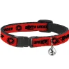 Breakaway Cat Collar with Bell - Star Wars DARTH VADER Text and Galactic Empire Logo Red/Black