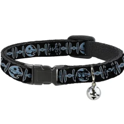 Breakaway Cat Collar with Bell - Star Wars Death Star and TIE Fighters Black/Gray