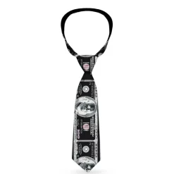Buckle-Down Necktie - 100 Dollar Bill X-Ray Black/White