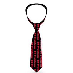 Buckle-Down Necktie - 99 PROBLEMS Black/Red
