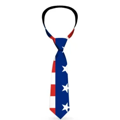 Buckle-Down Necktie - Americana Stars & Stripes2 Blue/White/Red/White