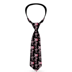 Buckle-Down Necktie - Angry Girl Black/Pink