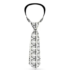 Buckle-Down Necktie - Anonymous Face C/U Repeat White/Black/Gray