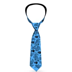 Buckle-Down Necktie - Bandana/Skulls Baby Blue/White