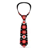 Buckle-Down Necktie - BD Argyle Black/Red/Gray