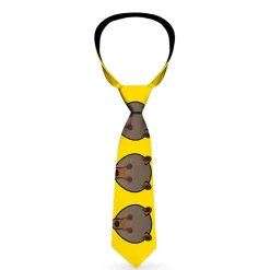 Buckle-Down Necktie - Brown Bear Repeat Yellow