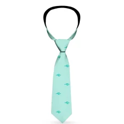 Buckle-Down Necktie - Cacti1 Aqua Blues