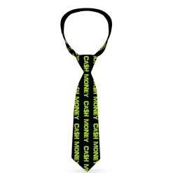 Buckle-Down Necktie - CA$H MONEY Black/Green