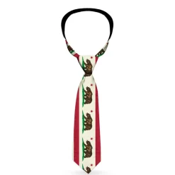 Buckle-Down Necktie - California Flag Weathered White