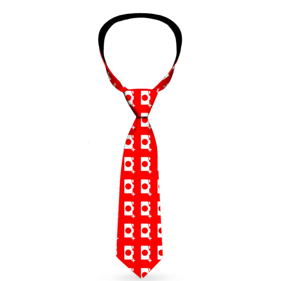 Buckle-Down Necktie - Camera Red/White
