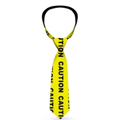 Buckle-Down Necktie - CAUTION Yellow/Black