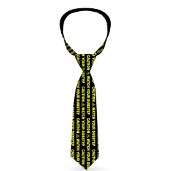 Buckle-Down Necktie - CAUTION WATCH YOUR DUBSTEP Black/Yellow