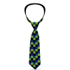 Buckle-Down Necktie - Checker Trio Green/Black/Blue