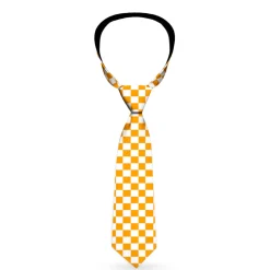 Buckle-Down Necktie - Checker White/TN Orange
