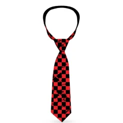 Buckle-Down Necktie - Checker Weathered Black/Red