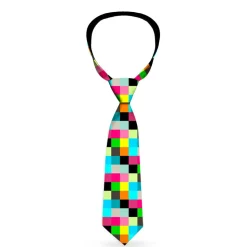 Buckle-Down Necktie - Checker Bright Pastel