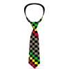 Buckle-Down Necktie - Checker Stripe Black/Gray/Rasta