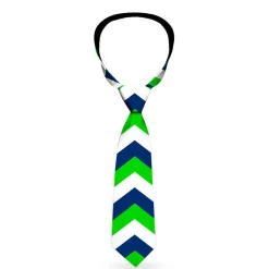 Buckle-Down Necktie - Chevron White/Bright Green/Navy