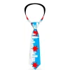 Buckle-Down Necktie - Chicago Skyline/Flag Distressed Black/White/Red