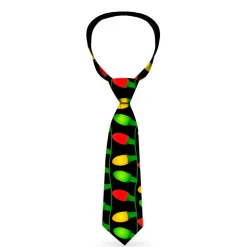 Buckle-Down Necktie - Christmas Lights Black/Multi Color