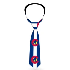 Buckle-Down Necktie - Colorado Flag/Snowboarder Blue/White/Red/Yellow